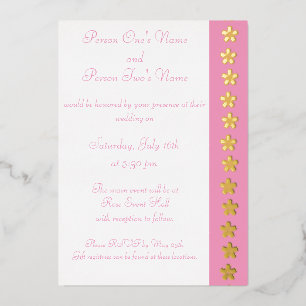 Invitación Con Relieve Metalizado Encantador Sakura en la invitación al Relieve meta