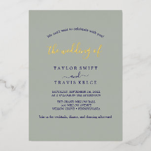 Invitación Con Relieve Metalizado Encanto Elegante Bodas de Jardín con Hoja de Oro