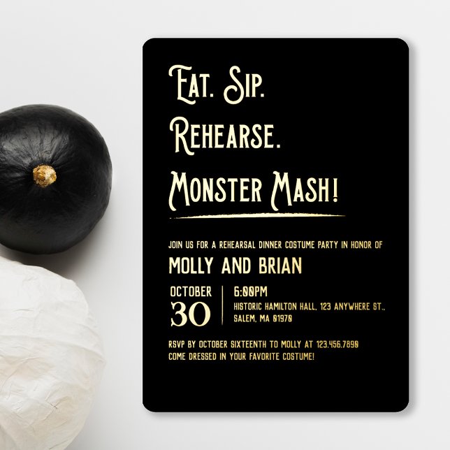 Invitación Con Relieve Metalizado Ensayo del Boda de Mash Monstrual (Subido por el creador)