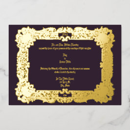 Invitación Con Relieve Metalizado Era Victoriana Antigua 1834 Boda Elegante