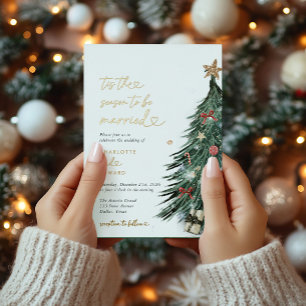 Invitación Con Relieve Metalizado Es La Temporada Para Casarse Boda De Navidad
