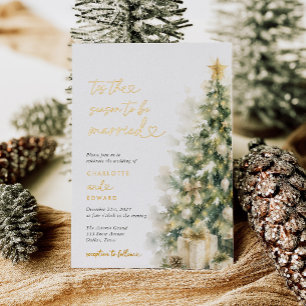 Invitación Con Relieve Metalizado Es La Temporada Para Casarse Boda De Navidad
