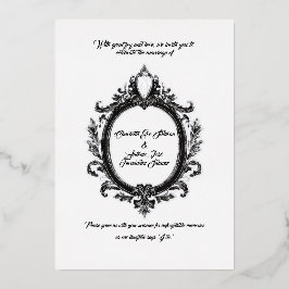 Invitación Con Relieve Metalizado Escudo Regal, Boda Clásico Elegancia,
