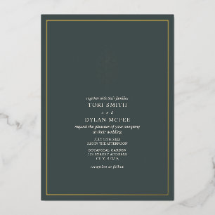 Invitación Con Relieve Metalizado Esmeralda de Piña de Pino