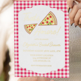 Invitación Con Relieve Metalizado Eso es Amore Despedida de soltera