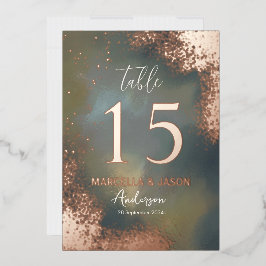 Invitación Con Relieve Metalizado Esparkle cósmico Hombre Lámina Número de tabla Bod