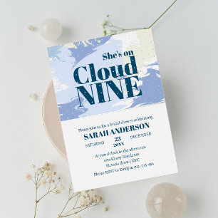 Invitación Con Relieve Metalizado Está en la Novena Nube Bold Bling Despedida de Sol