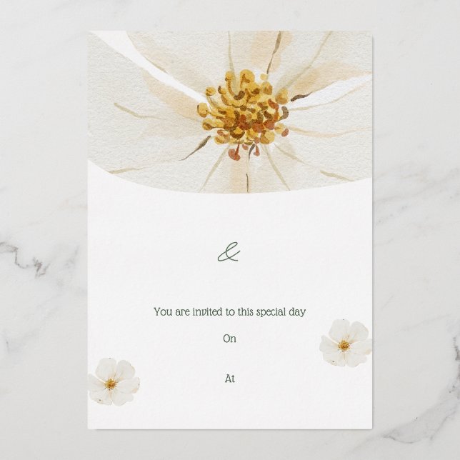 Invitación Con Relieve Metalizado Está Invitado a Este Día Especial (Anverso)