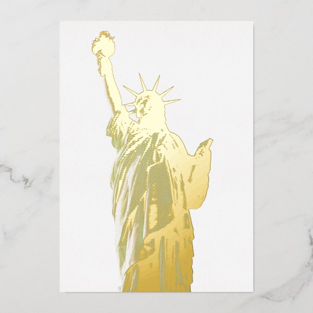 Invitación Con Relieve Metalizado Estatua de la libertad (Anverso)