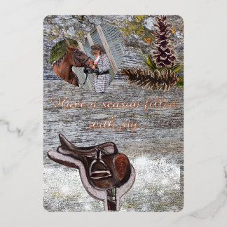 Invitación Con Relieve Metalizado estilo de granero
