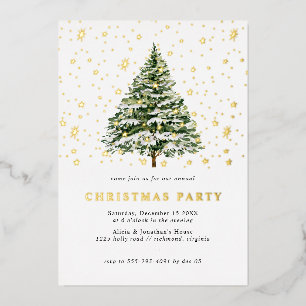Invitación Con Relieve Metalizado Estrellas del árbol de Navidad   Fiesta divertida 