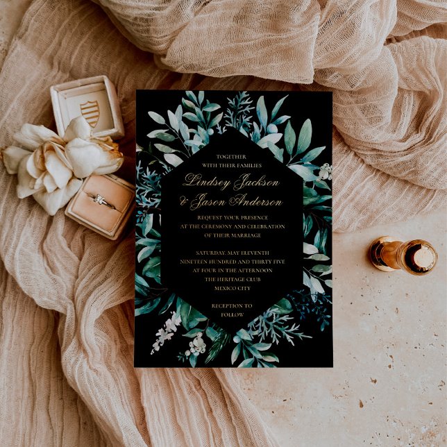 Invitación Con Relieve Metalizado Eucalyptus Boda A Presión De Relieve metalizado do (Subido por el creador)