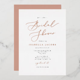 Invitación Con Relieve Metalizado EVELYN Elegant Script Rosa Relieve metalizado dora