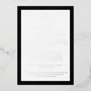 Invitación Con Relieve Metalizado Evento Corporativo de Negocios de Empresa Personal