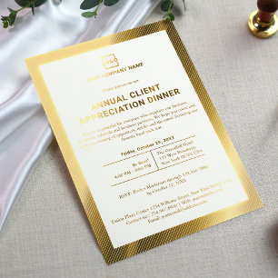 Invitación Con Relieve Metalizado Evento Corporativo de Negocios de Empresa Personal