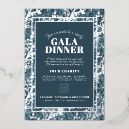 Invitación Con Relieve Metalizado Evento de cena de gala con motivos botánicos grise