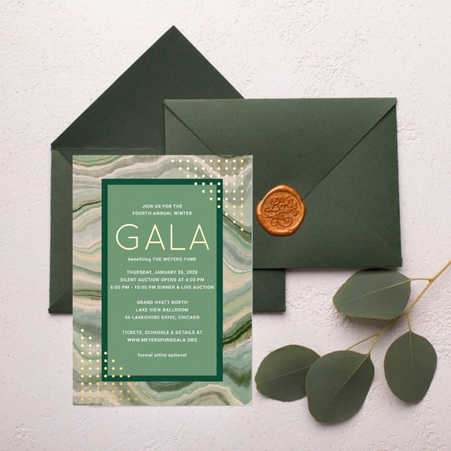 Invitación Con Relieve Metalizado Evento de gala del patrón Geode (Subido por el creador)