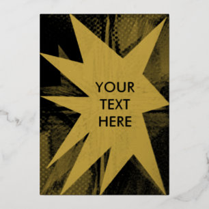 Invitación Con Relieve Metalizado Explosión exclusiva de grunge dorado intenso