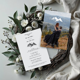 Invitación Con Relieve Metalizado Exquisite Cool Rustic Mountains Photo in Grey 