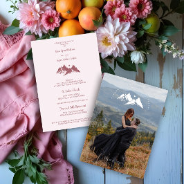 Invitación Con Relieve Metalizado Exquisite Cool Rustic Mountains Photo in Rose Gold