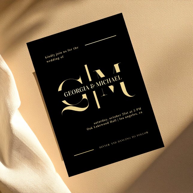 Invitación Con Relieve Metalizado Exquisito Boda de Relieve metalizado dorado Minima (Subido por el creador)