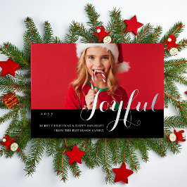 Invitación Con Relieve Metalizado Familia de Navidades alegres foto guión moderno