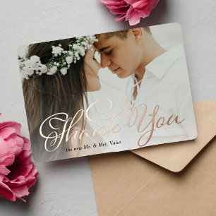 Invitación Con Relieve Metalizado Fancy Thank You Boda Photo
