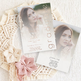 Invitación Con Relieve Metalizado Fancy Vellum Overlay Effect 2 Photos Graduate