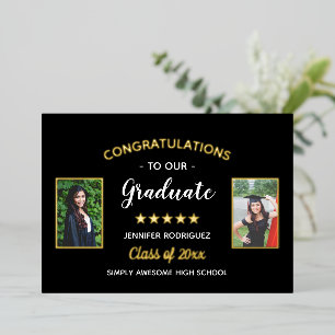 Invitación Con Relieve Metalizado Felicitaciones Graduado Personalizado 2 Graduación