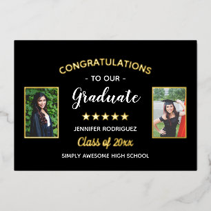 Invitación Con Relieve Metalizado Felicitaciones Graduado Personalizado Foto 2 Gradu