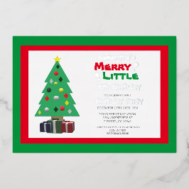 Invitación Con Relieve Metalizado Feliz cumpleaños pequeño