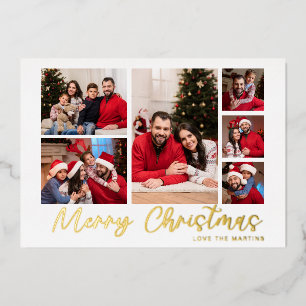 Invitación Con Relieve Metalizado Feliz Navidad Foil 6 Foto Navidad