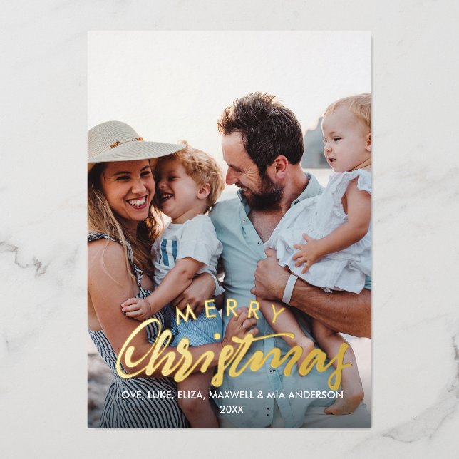 Invitación Con Relieve Metalizado FERRY CHRISTMAS Fotos personalizadas (Anverso)