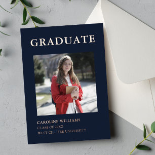Invitación Con Relieve Metalizado Festividad de graduación de fotos de 2025
