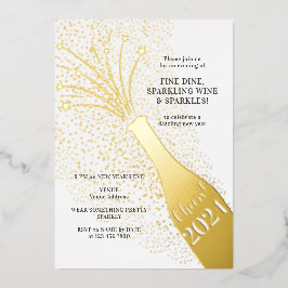 Invitación Con Relieve Metalizado Festividad de las burbujas de la compra Champagne 