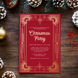 Invitación Con Relieve Metalizado Festividad de Navidades de Star Art Deco