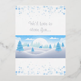 Invitación Con Relieve Metalizado Festividad de Navidades temáticos de invierno