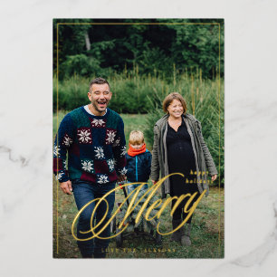 Invitación Con Relieve Metalizado Festividad fotográfica con caligrafía elegante de 