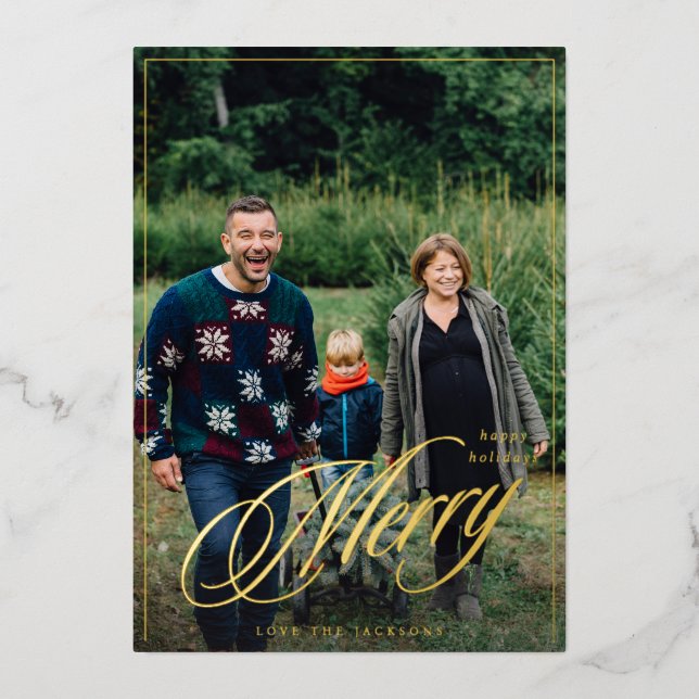 Invitación Con Relieve Metalizado Festividad fotográfica con caligrafía elegante de  (Anverso)