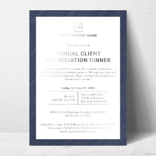 Invitación Con Relieve Metalizado Fiesta corporativa de empresa personalizada