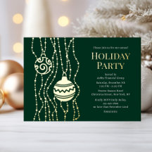 Fiesta Corporativa de Navidad Elegante Verde