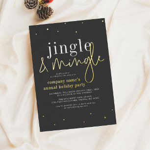 Invitación Con Relieve Metalizado Fiesta Corporativa de Navidad 'Jingle & Mingle' co