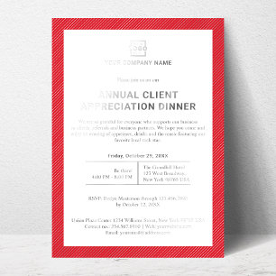 Invitación Con Relieve Metalizado Fiesta corporativa de negocios de empresa personal