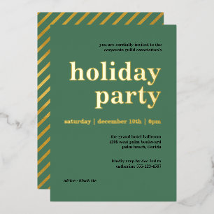 Invitación Con Relieve Metalizado Fiesta Corporativa Minimalista de Verde Fresco
