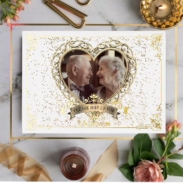 Invitación Con Relieve Metalizado Fiesta de Celebración del 50º Aniversario de Love 