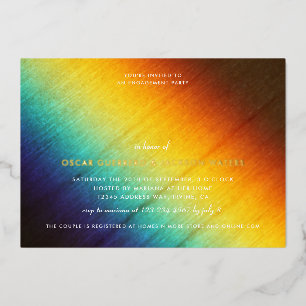 Invitación Con Relieve Metalizado Fiesta de Compromiso Gay Amor de Prisma de Arcoíri