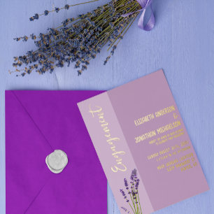 Invitación Con Relieve Metalizado Fiesta de compromiso Lavender Love