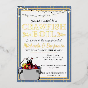 Invitación Con Relieve Metalizado Fiesta de compromiso para parejas con hervido de c