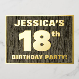 Invitación Con Relieve Metalizado Fiesta de cumpleaños 18: Patrón de textura de made