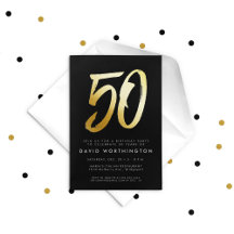 Fiesta de cumpleaños 50 elegante en dorado intenso